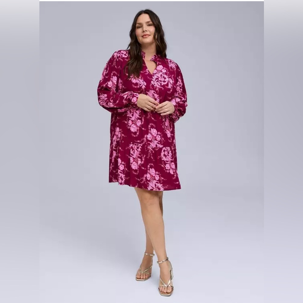 Torrid NWOT Belle Isle Ruffle Collar Drop Waist Dress